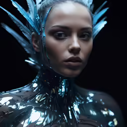 this is a very beautiful picture of a person with plastic hair