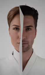a person holding paper next to another persons face