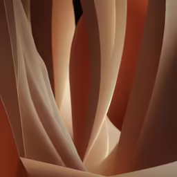 a brown vase with many thin ribbons covering it