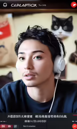 man with earphones looking to the side