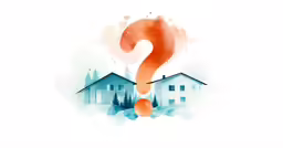 a question mark from an illustrated house