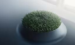 a small potted grass sitting on top of a table