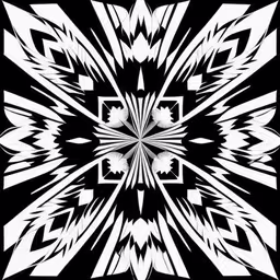 an abstract design in black and white