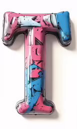 a colorful balloon shaped letter on top of a wall