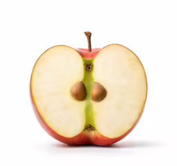 a whole apple with the slices cut out