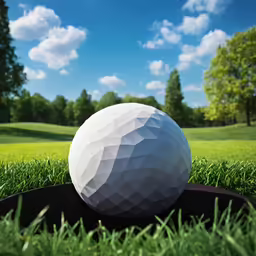 a white ball is laying in a black bowl