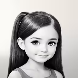 a little girl that is in black and white