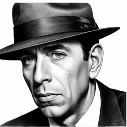 the man has a black hat on his head