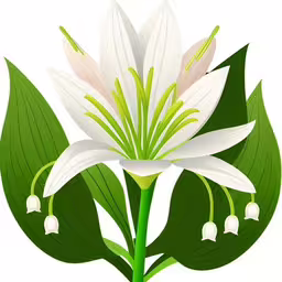 a flower is sitting on a green stem,a flower that is white with green leaves