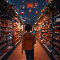 a person is looking at a display of oranges