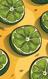 several slices of lime sitting on top of each other