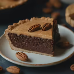 a piece of pie is on a plate on a table