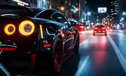 some cars on the road at night time
