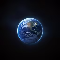 earth is glowing from behind and under it