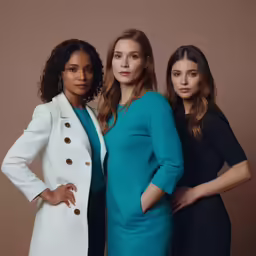 three beautiful women pose for the camera