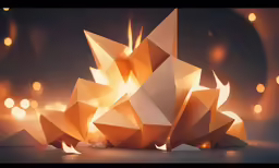 some paper that is shaped like an origami figure
