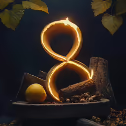 a couple candles in the shape of an eight