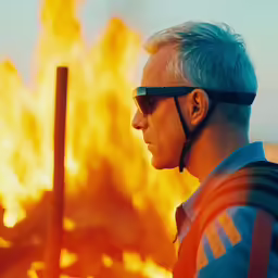 an older man wearing sunglasses staring at something