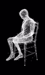 a 3d printed image of a person sitting in a chair