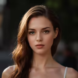 a beautiful young lady with long hair and blue eyes