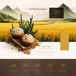 two quails with a bamboo in a wheat field