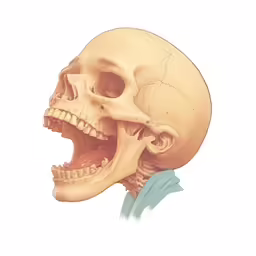 a human skull with its mouth open