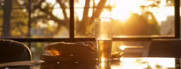 a vase and a plate are on a table