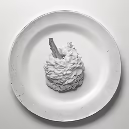 the dessert is decorated on top of a white plate