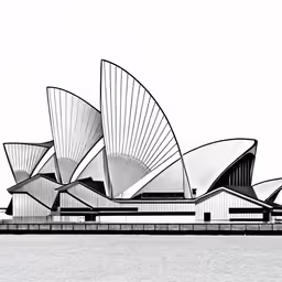 some very large white and black architecture in the sky