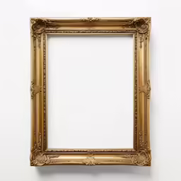 a close up of an ornate gold frame