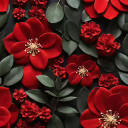 large group of red flowers arranged together