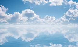 the sky is filled with clouds and water