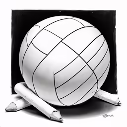a drawing of two large round objects and some smaller ones