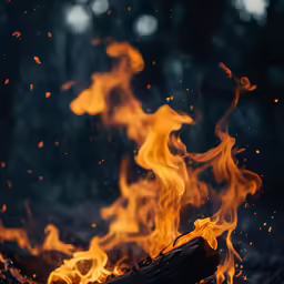 flames blazing in a field of wood