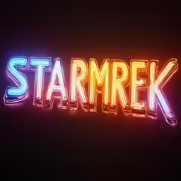 a neon light sign reading star trek