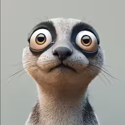 the face and eyes of an animal are painted to look like a cat