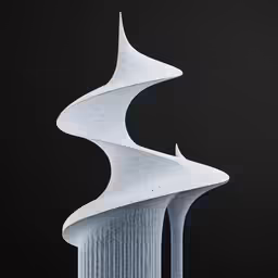 two white sculptures on top of each other
