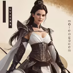 the lady knight is holding a sword near the ground