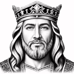 the king of england drawn by pencil