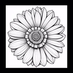 a black and white picture of a flower,a drawing of a large flower
