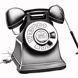 the old - fashioned rotary phone was drawn in two different ways with marker markers
