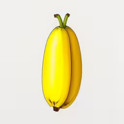 a yellow banana hanging on a white wall