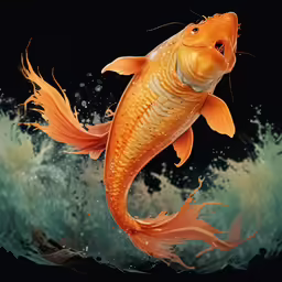 a colorful fish that is swimming through some water