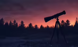 a very large telescope in a night sky