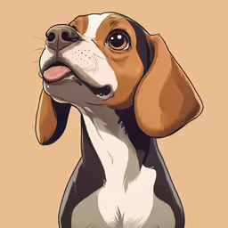 a picture of a dog looking up