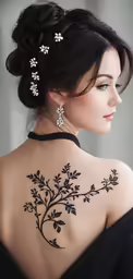 woman with a tattoo on the back of her shoulder