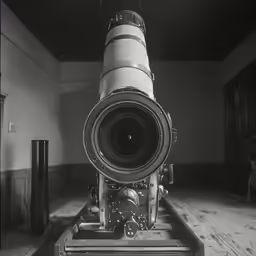 a telescope that is on top of a cart