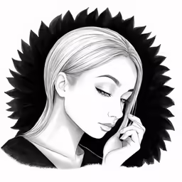 drawing - woman talking on phone by jazberk