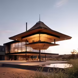 a tall building with a clock on it sitting in the desert