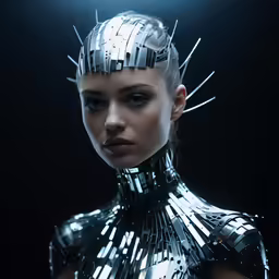 this is a model in a futuristic outfit